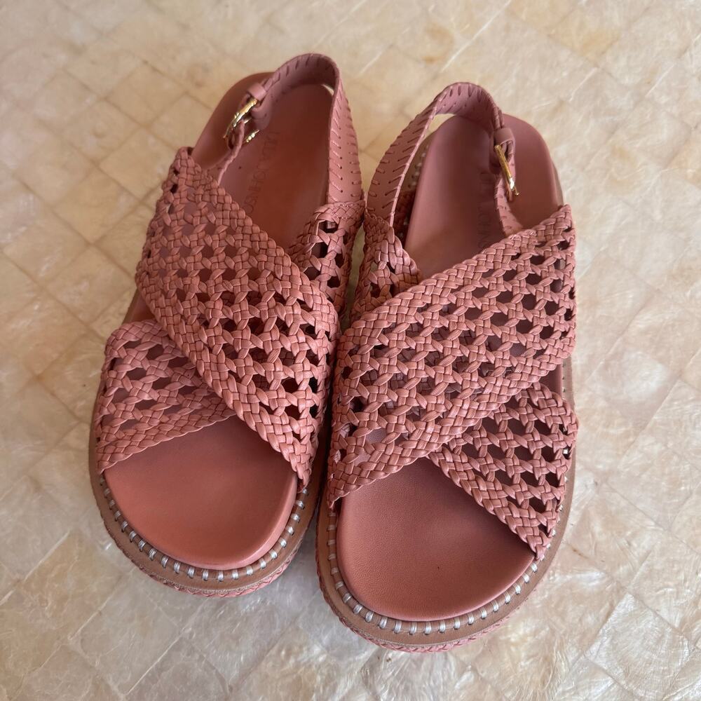 Ulla Johnson Gili Platform Flatform sandals shoes braided soft leather sz 39.5